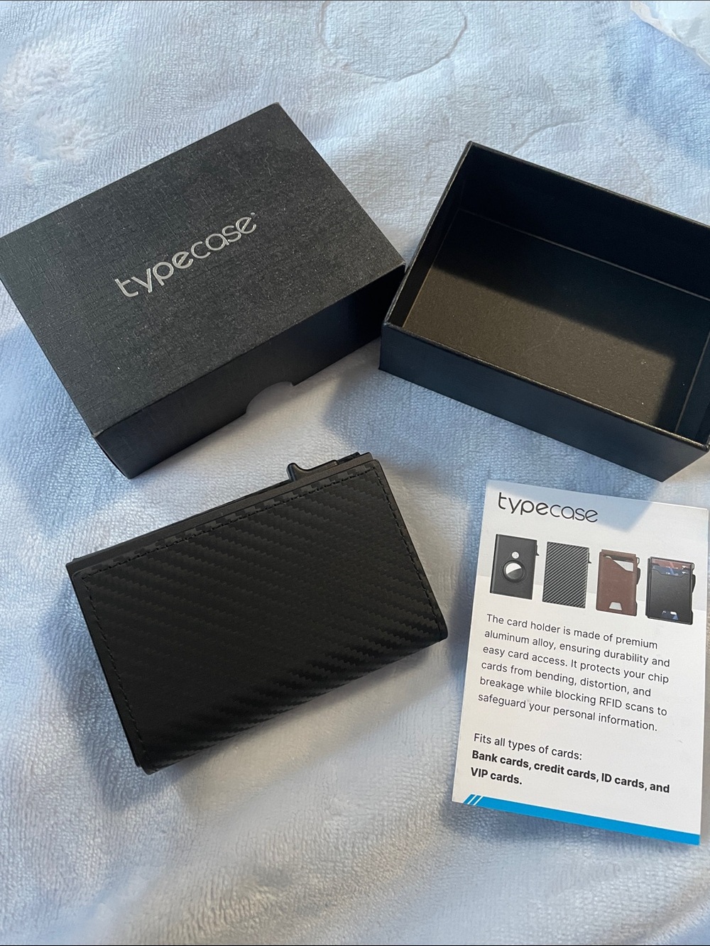Typecase Black Carbon Fiber Card & Key Holder